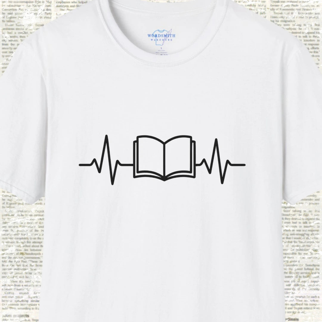 Reading Heartbeat – Book Lover EKG - White