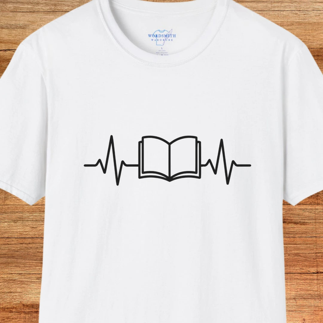 Reading Heartbeat – Book Lover EKG - White