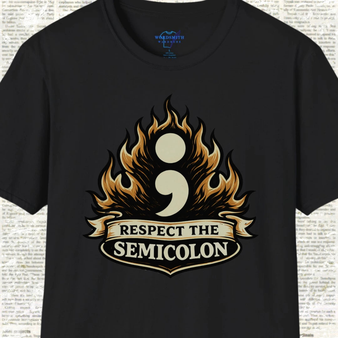 Respect the Semicolon T-Shirt - Black