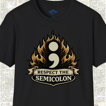Respect the Semicolon T-Shirt - Black