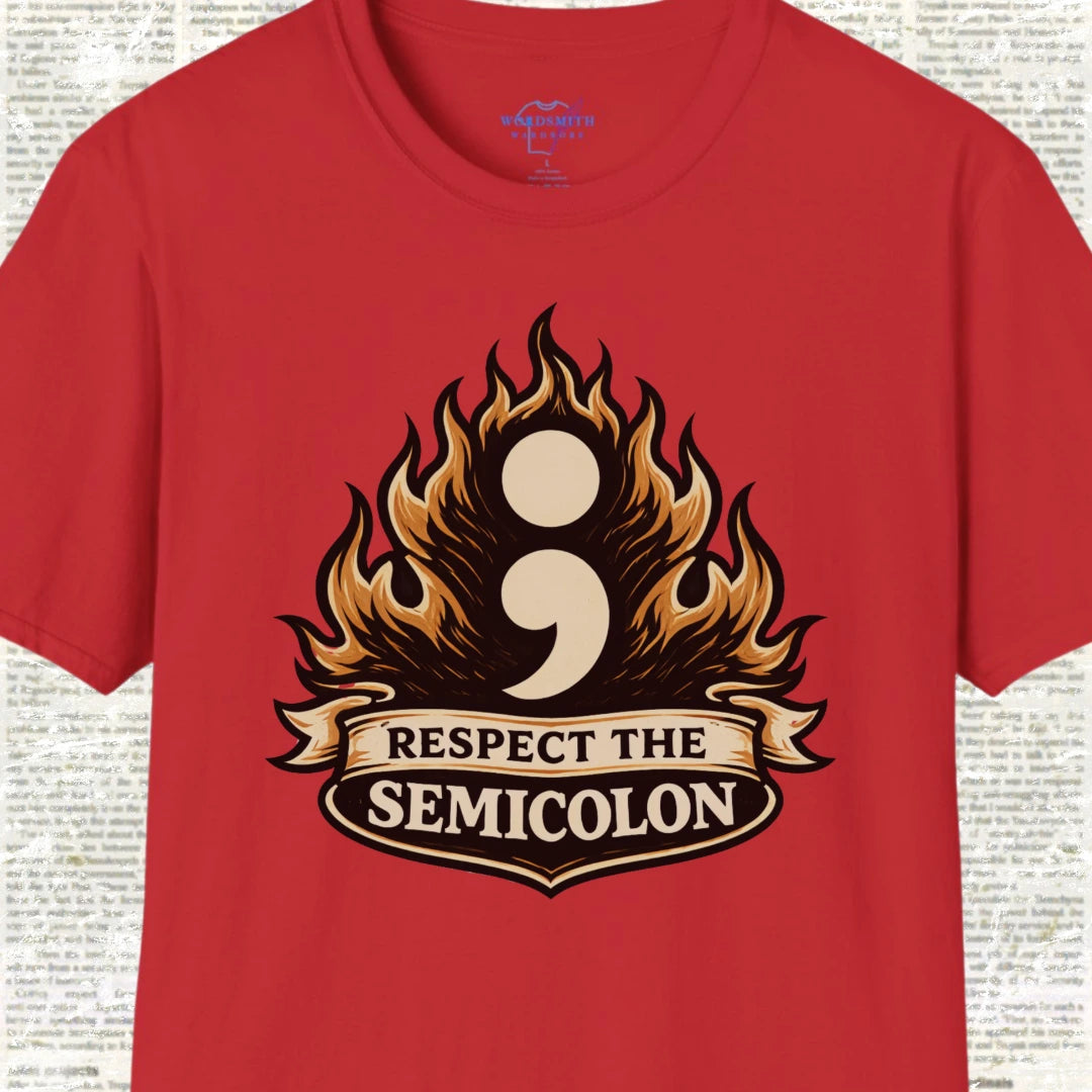 Respect the Semicolon T-Shirt - Red
