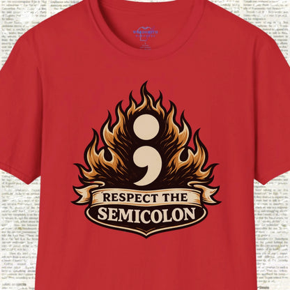 Respect the Semicolon T-Shirt - Red