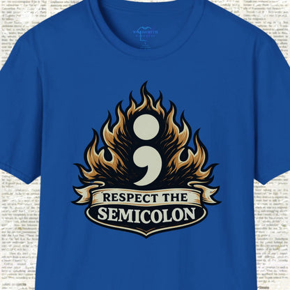 Respect the Semicolon T-Shirt - Royal