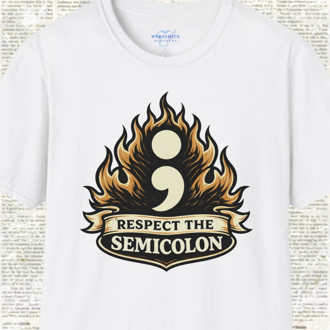 Respect the Semicolon T-Shirt - White