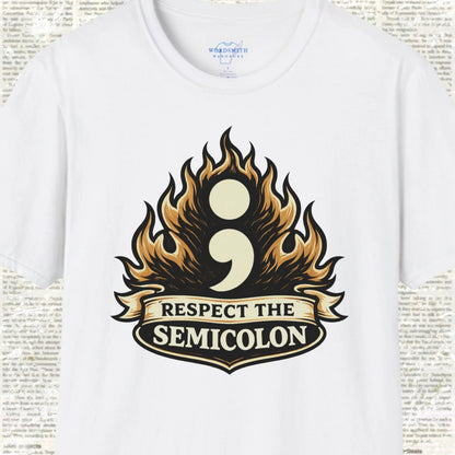 Respect the Semicolon T-Shirt - White