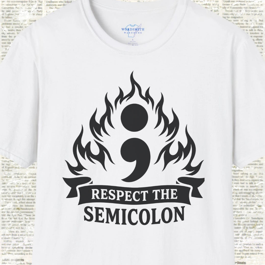 Respect the Semicolon T-Shirt - White
