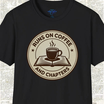 Runs on Coffee and Chapters Shirt - Black