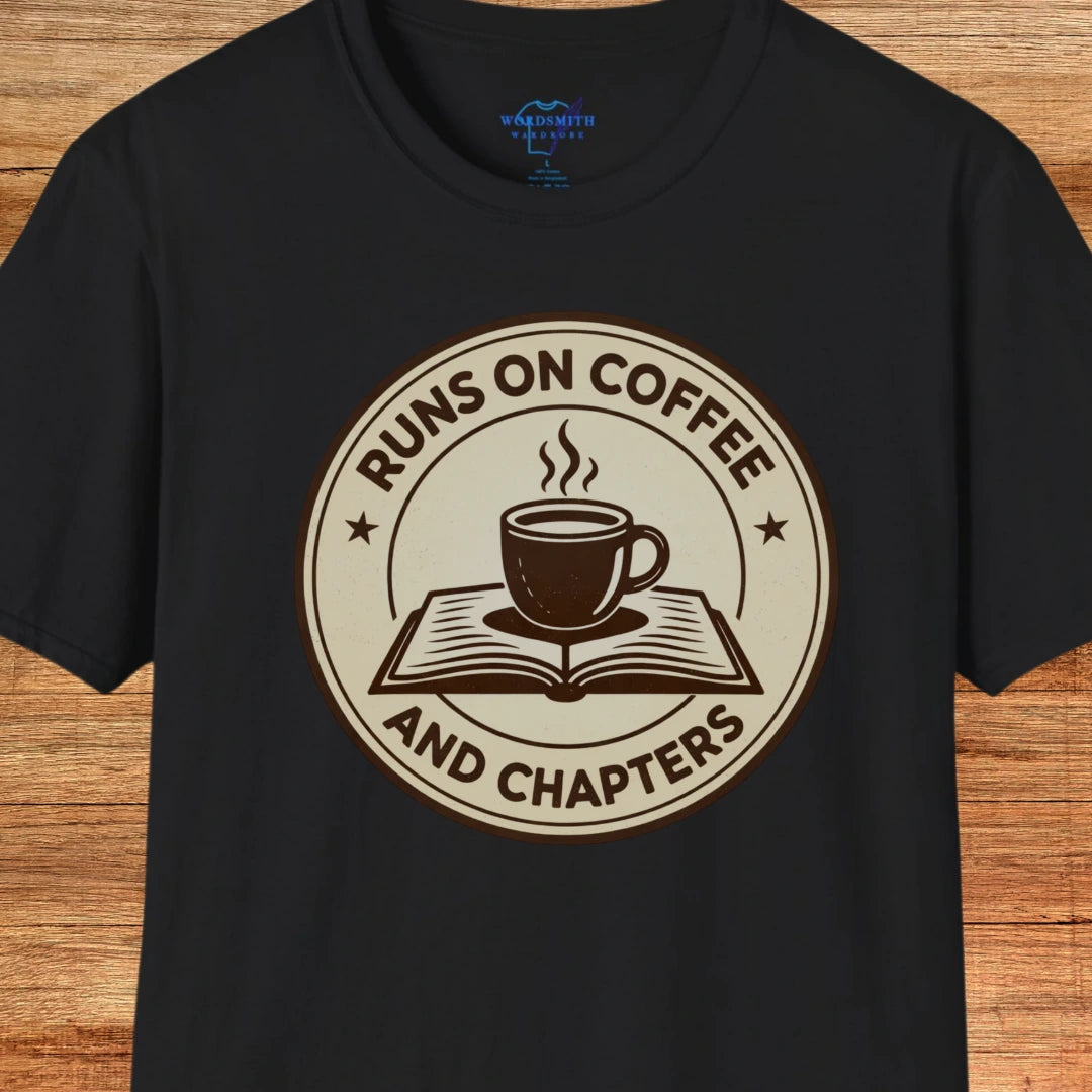 Runs on Coffee and Chapters Shirt - Black