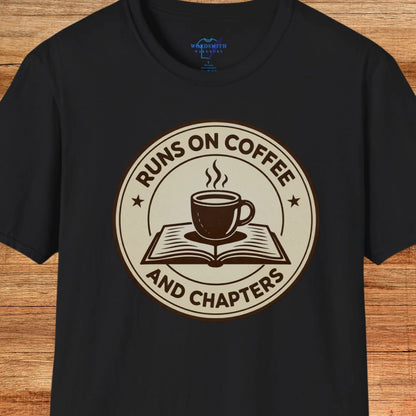 Runs on Coffee and Chapters Shirt - Black