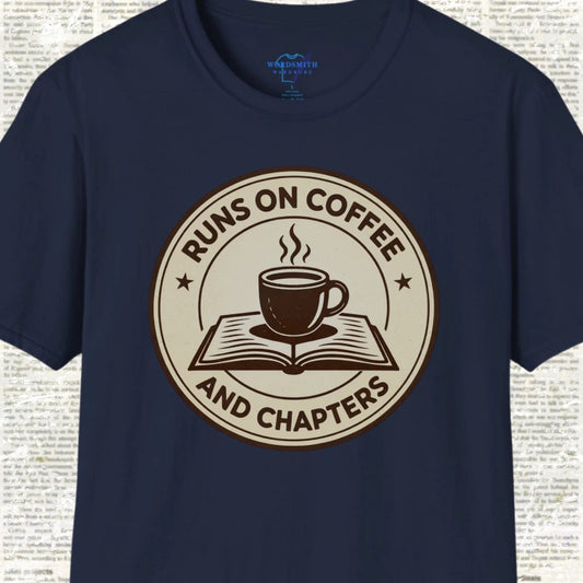 Runs on Coffee and Chapters Shirt - Navy