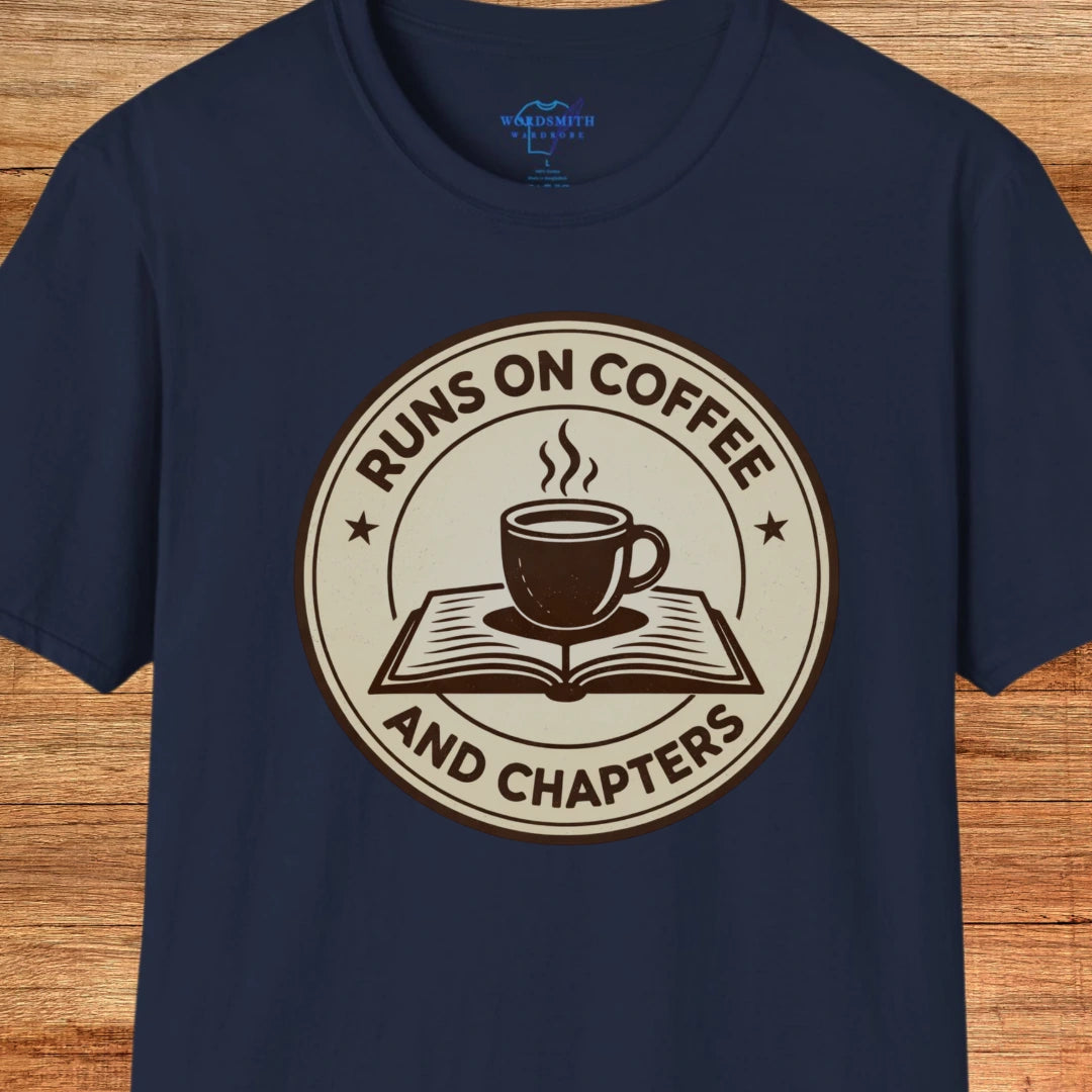 Runs on Coffee and Chapters Shirt - Navy