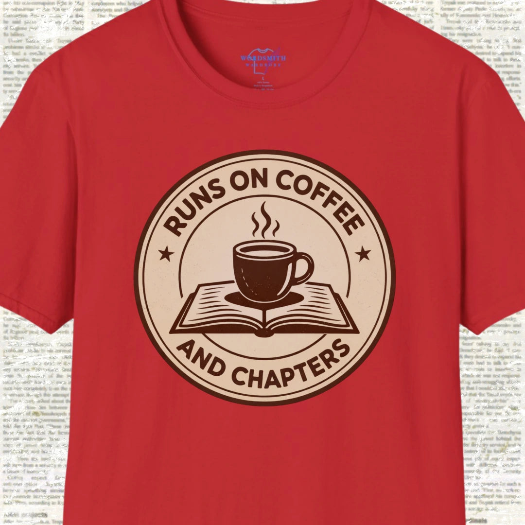 Runs on Coffee and Chapters Shirt - Red