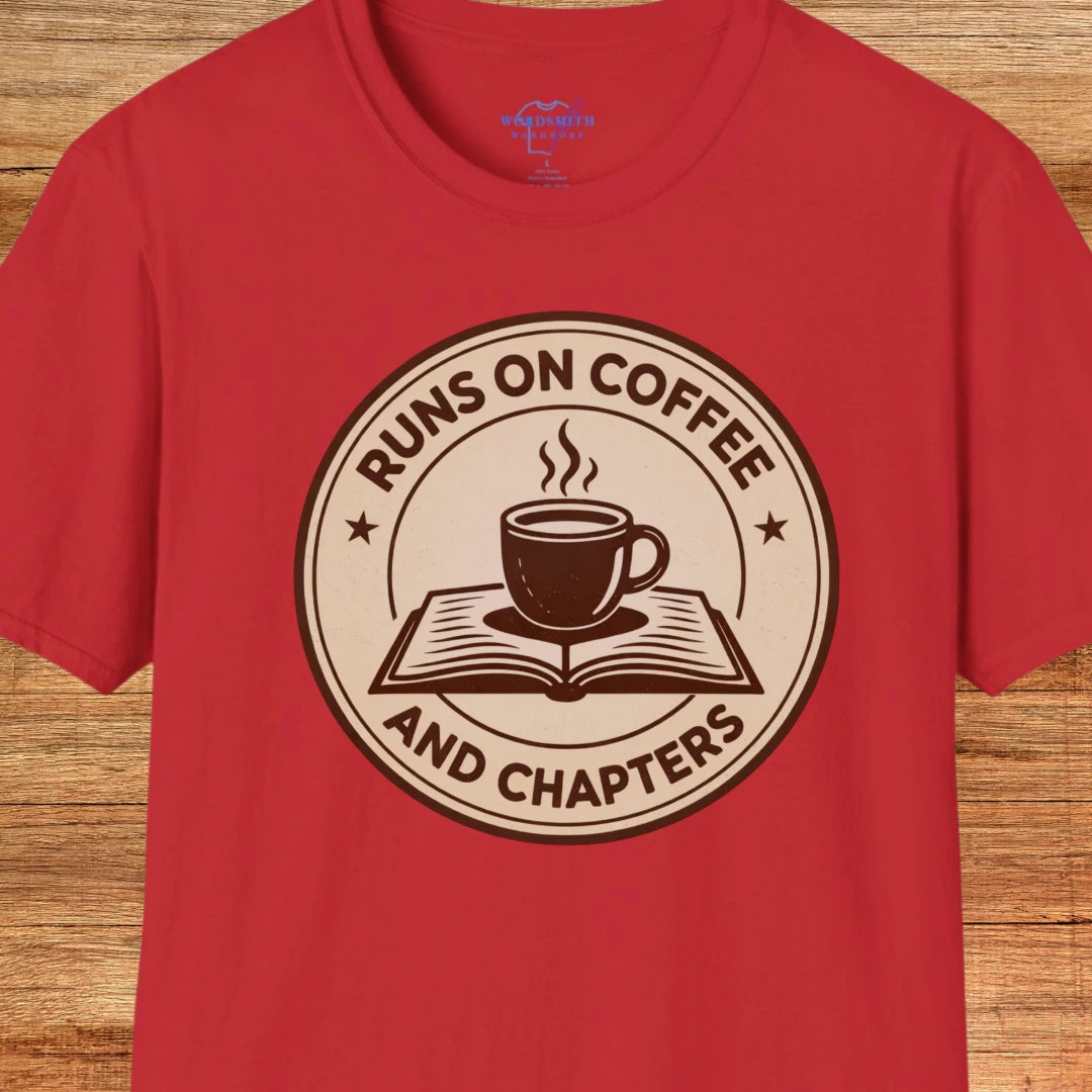 Runs on Coffee and Chapters Shirt - Red