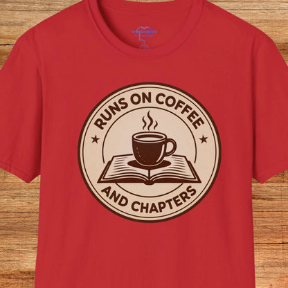 Runs on Coffee and Chapters Shirt - Red