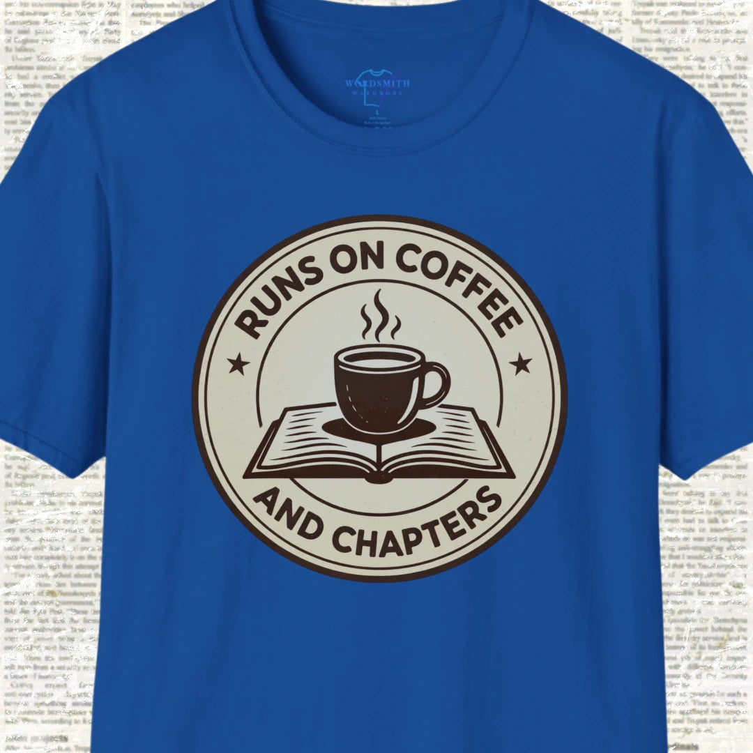 Runs on Coffee and Chapters Shirt - Royal