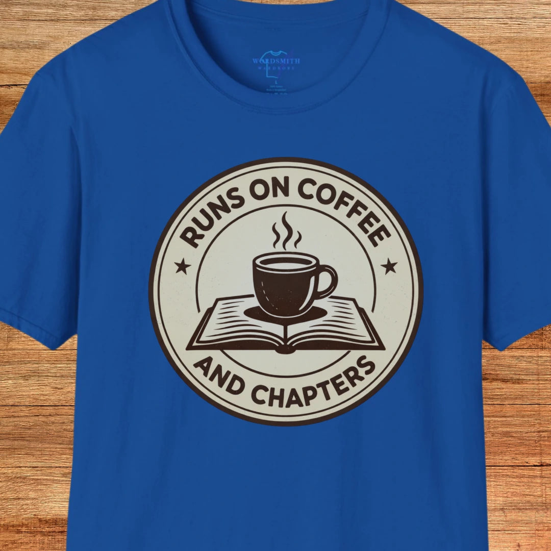 Runs on Coffee and Chapters Shirt - Royal