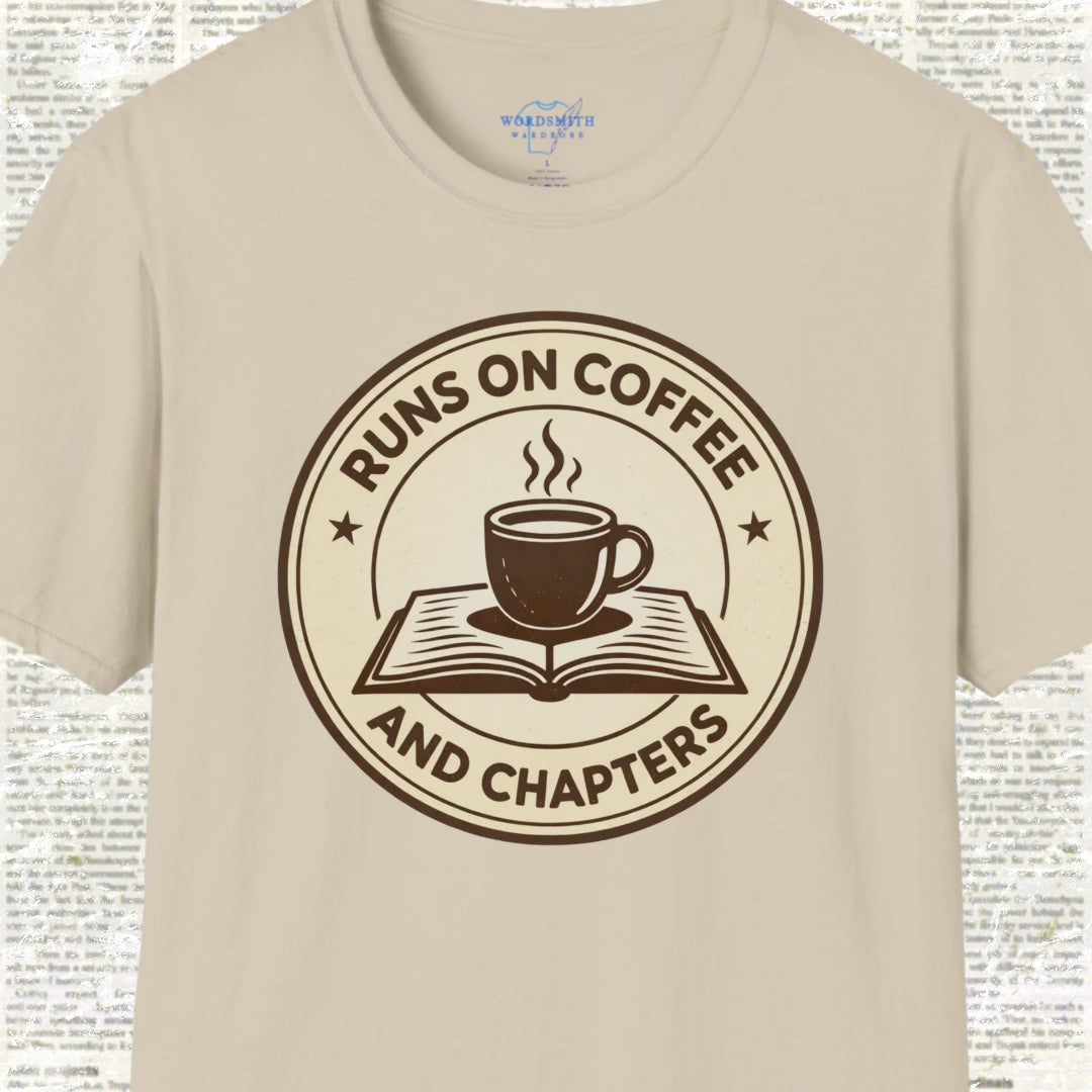 Runs on Coffee and Chapters Shirt - Sand