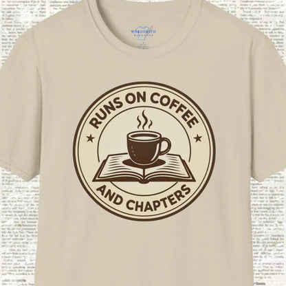 Runs on Coffee and Chapters Shirt - Sand
