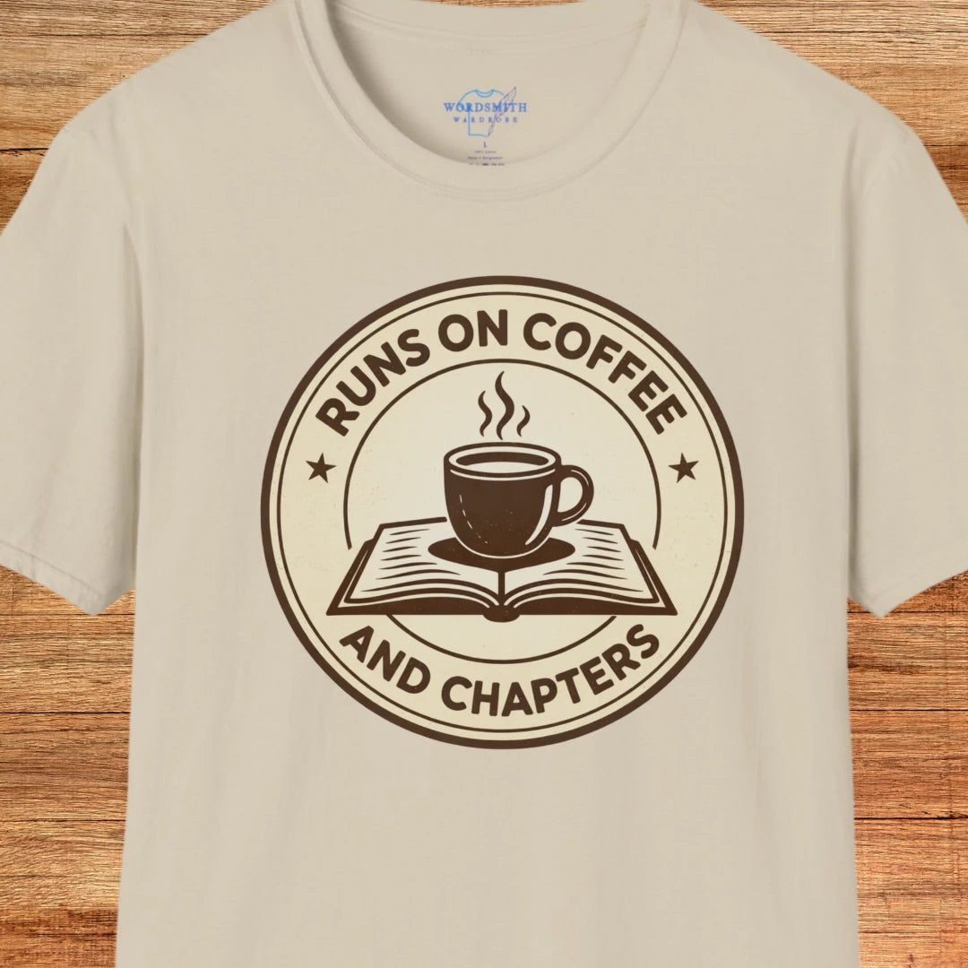 Runs on Coffee and Chapters Shirt - Sand