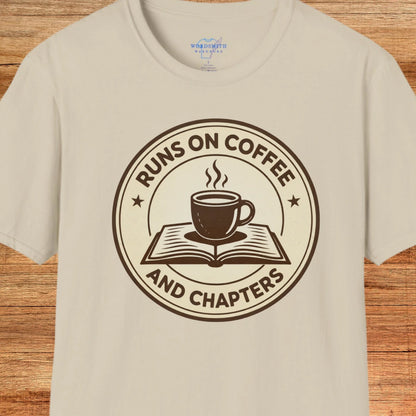 Runs on Coffee and Chapters Shirt - Sand