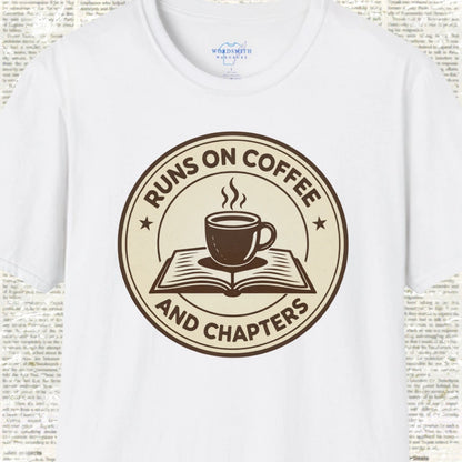 Runs on Coffee and Chapters Shirt - White