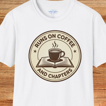 Runs on Coffee and Chapters Shirt - White