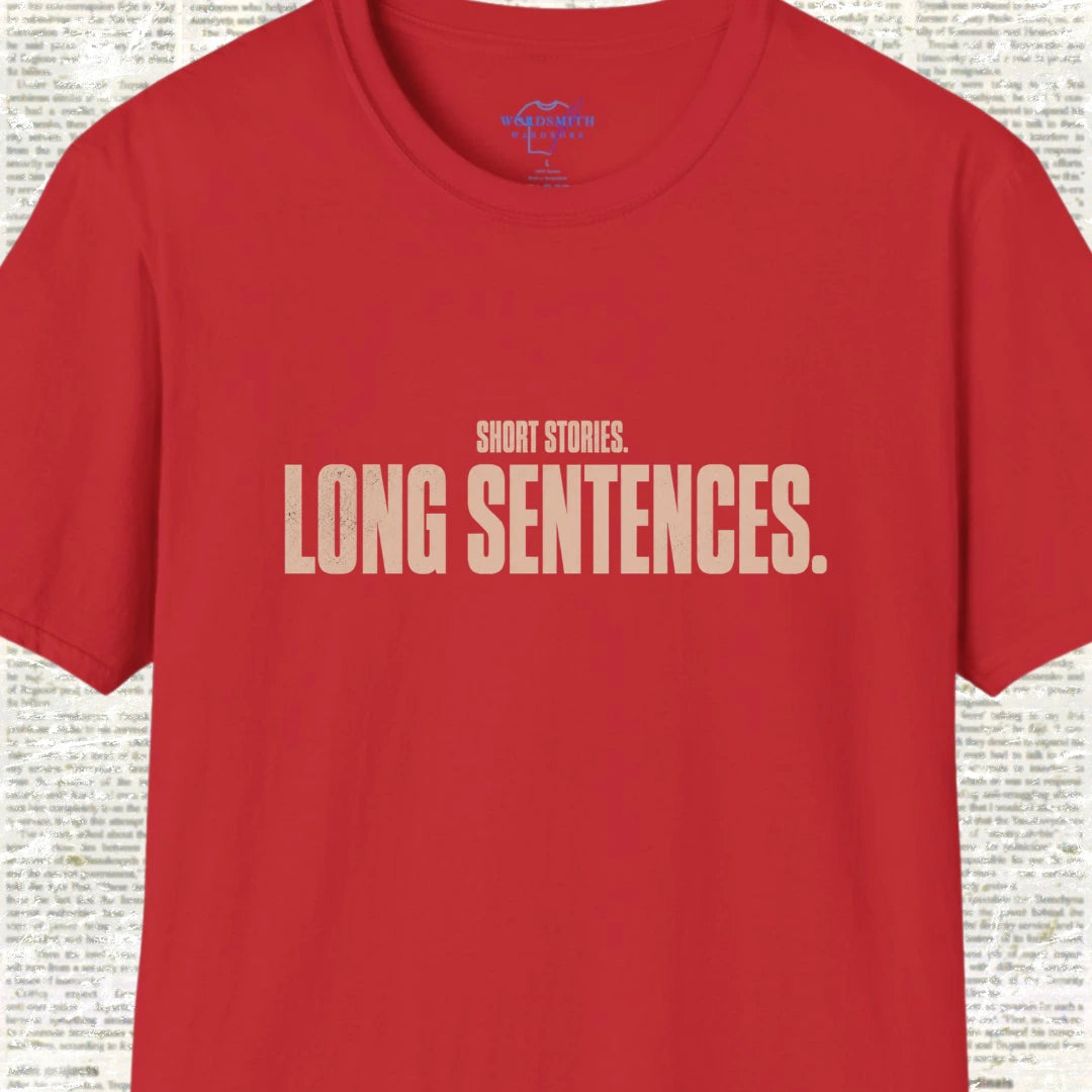Short Stories Long Sentences T-Shirt - Red