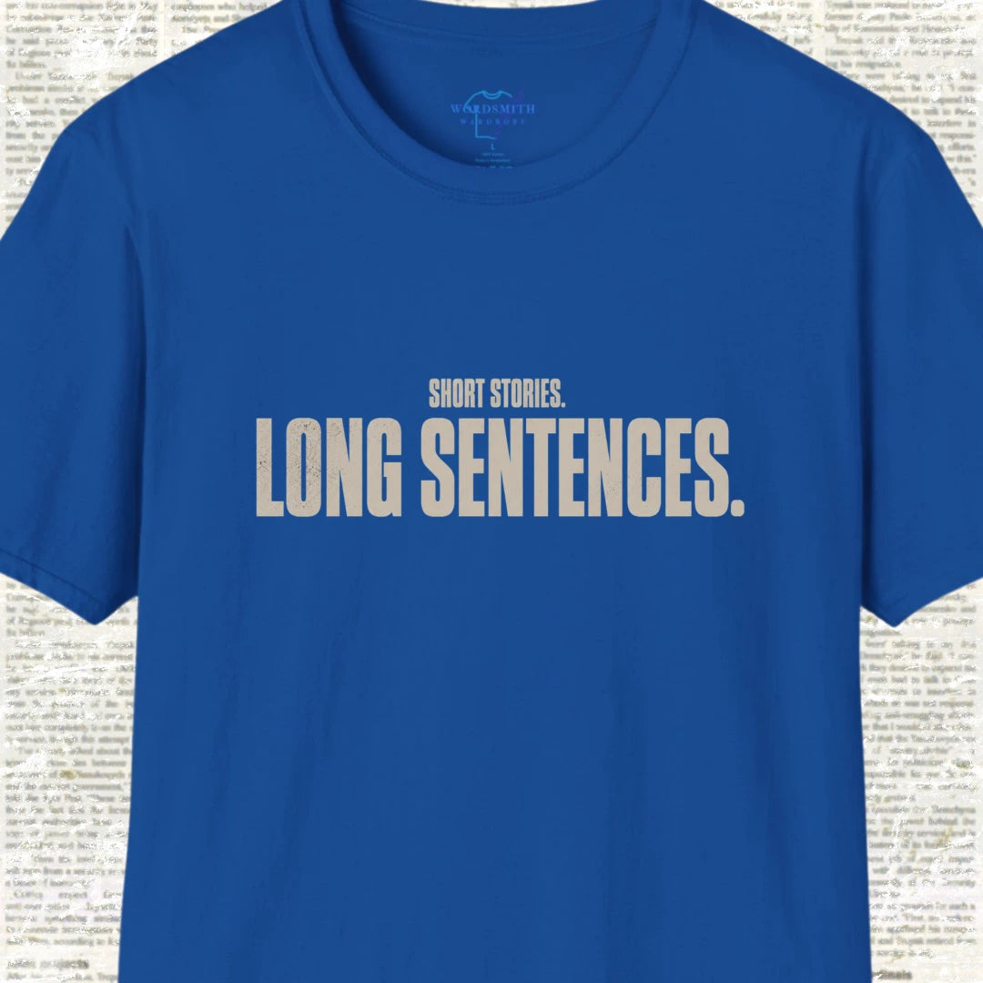 Short Stories Long Sentences T-Shirt - Royal