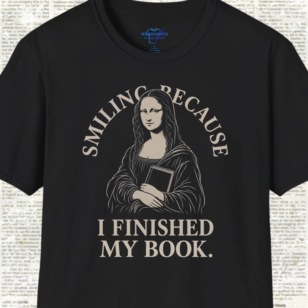 Smiling Because I Finished My Book T-Shirt - Black