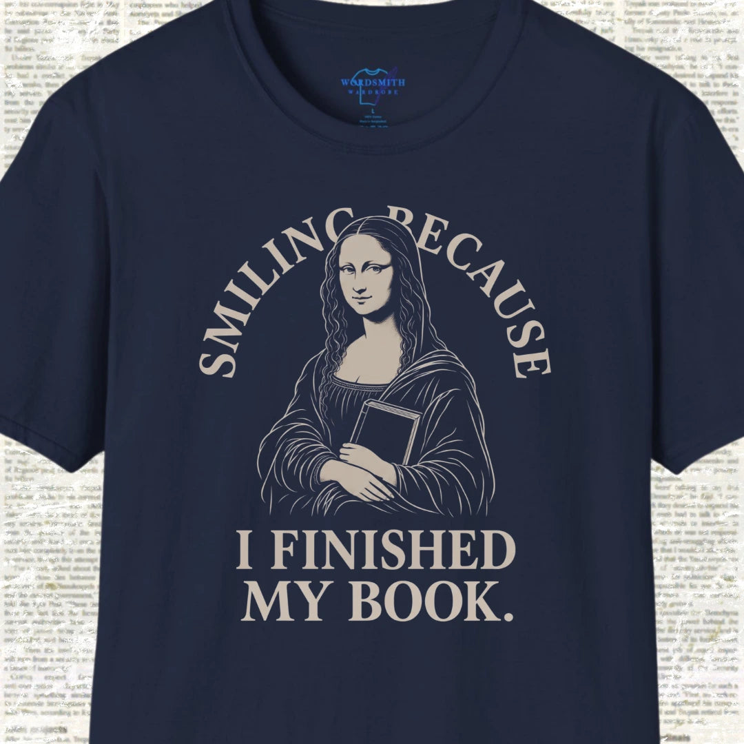 Smiling Because I Finished My Book T-Shirt - Navy