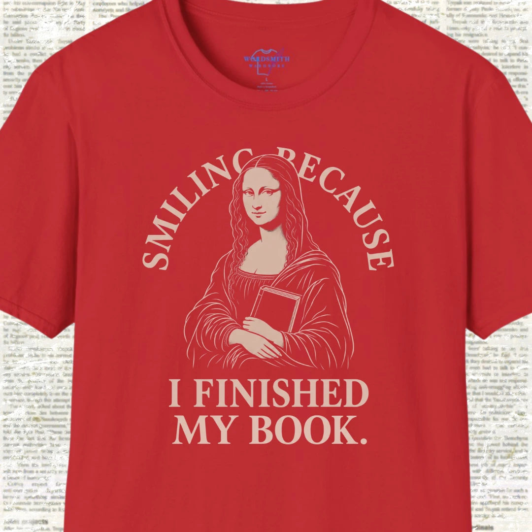 Smiling Because I Finished My Book T-Shirt - Red