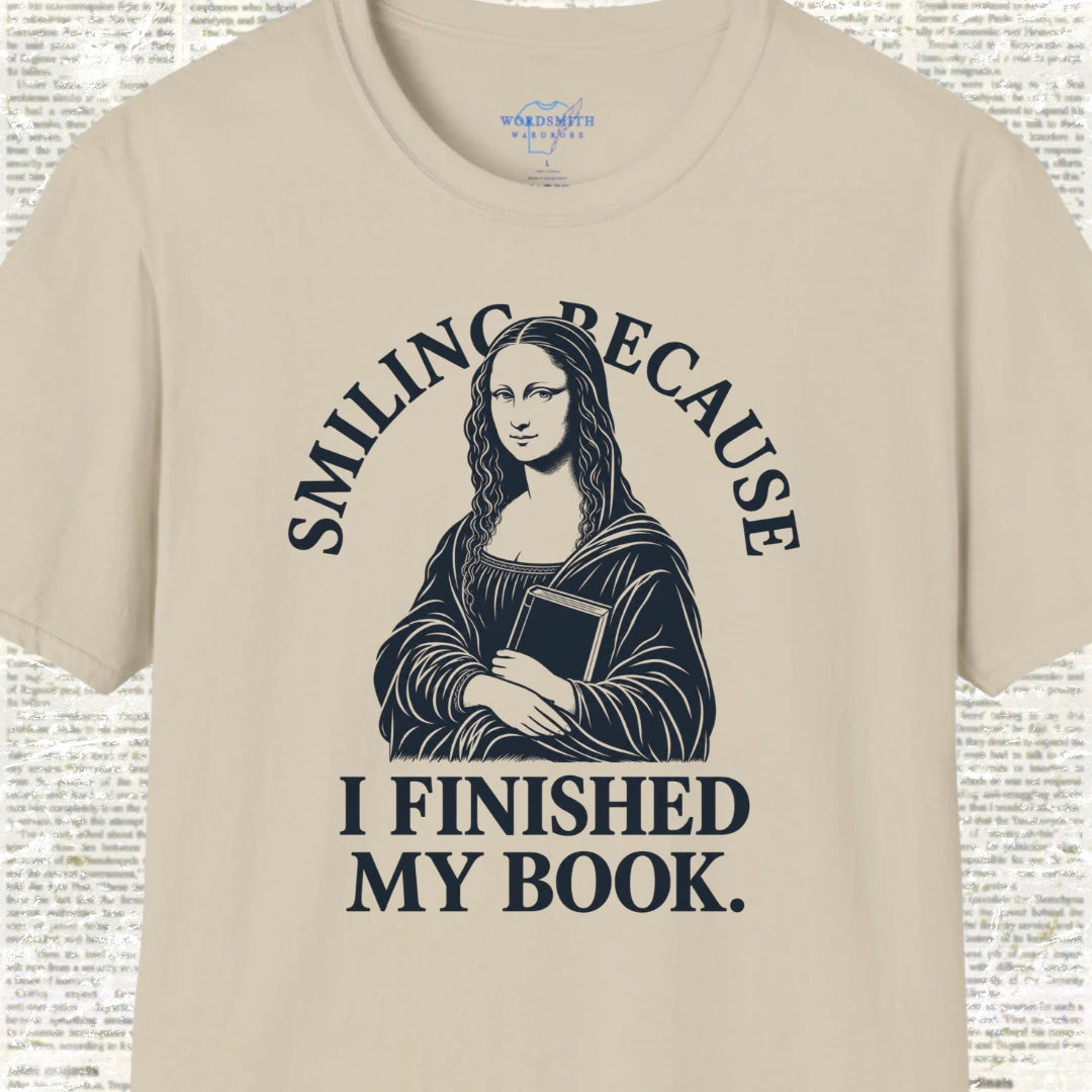 Smiling Because I Finished My Book T-Shirt - Sand