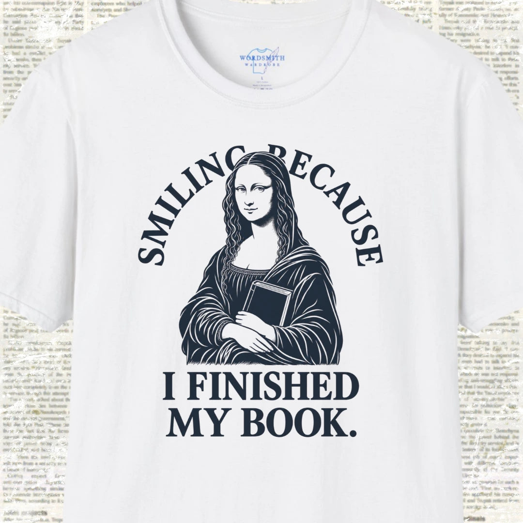Smiling Because I Finished My Book T-Shirt - White
