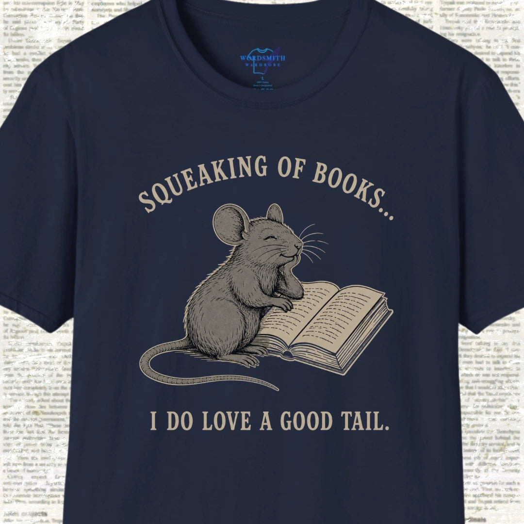 Squeaking of Books I Do Love a Good Tail T-Shirt - Navy