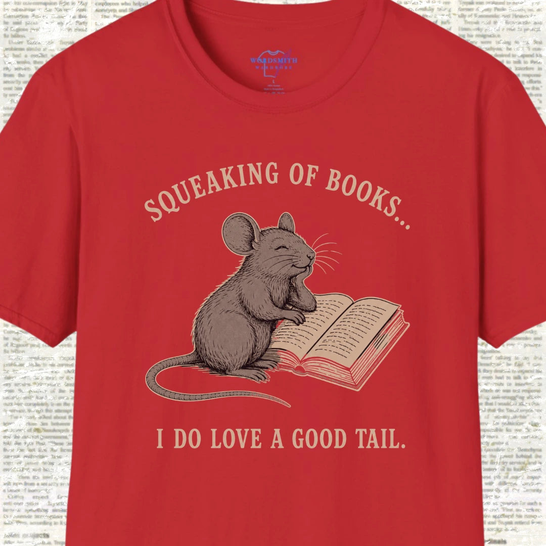 Squeaking of Books I Do Love a Good Tail T-Shirt - Red