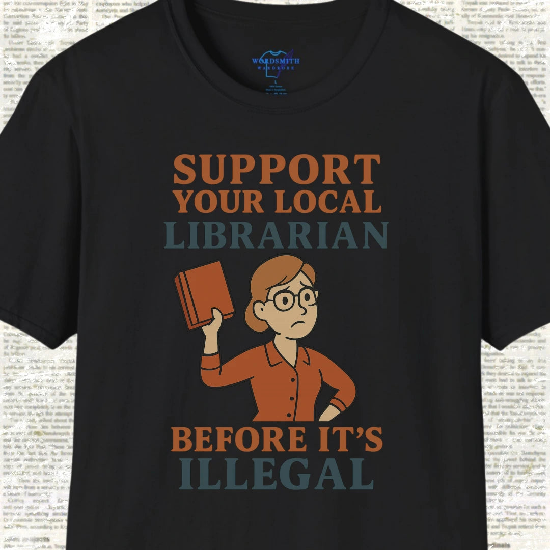 Support Your Local Librarian Shirt - Black