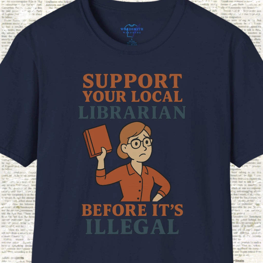 Support Your Local Librarian Shirt - Navy