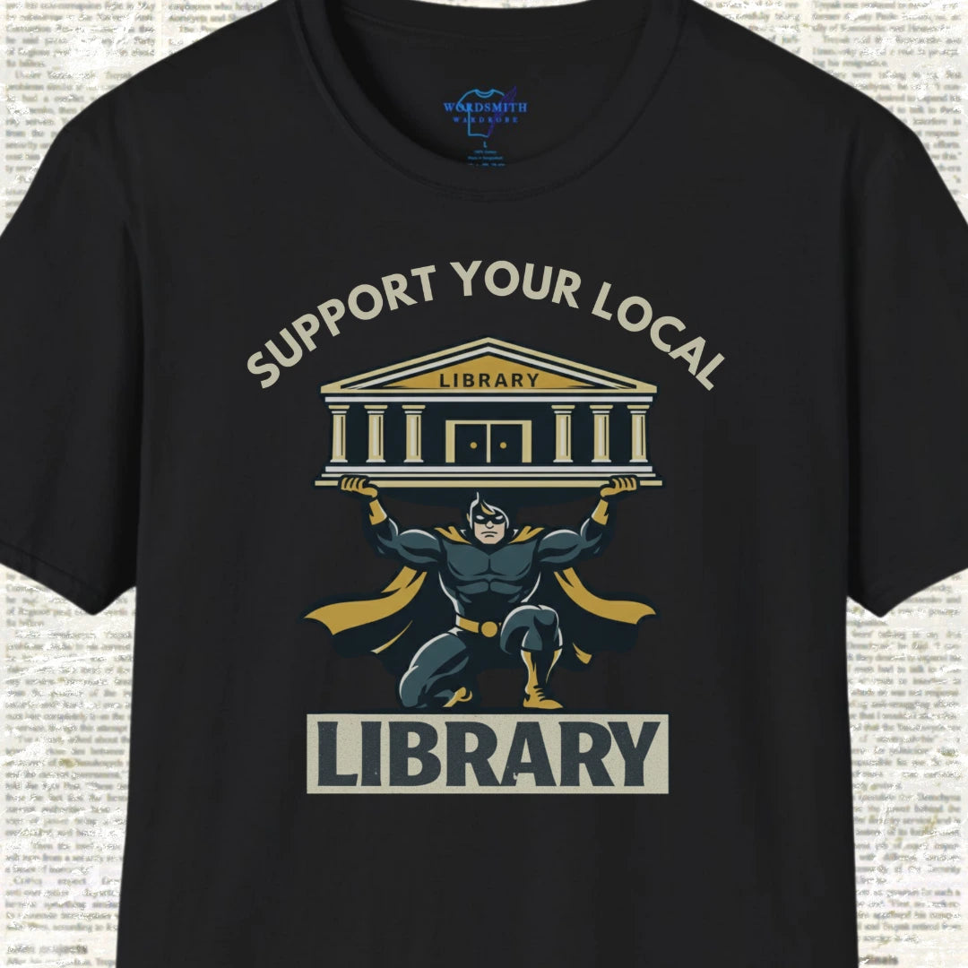 Support Your Local Library Shirt - Black