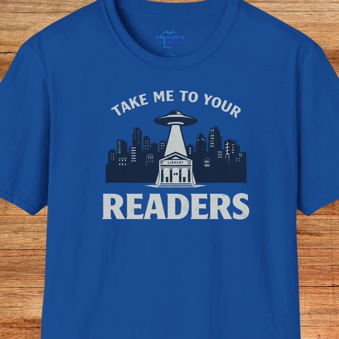 Take Me to Your Readers Shirt - Royal