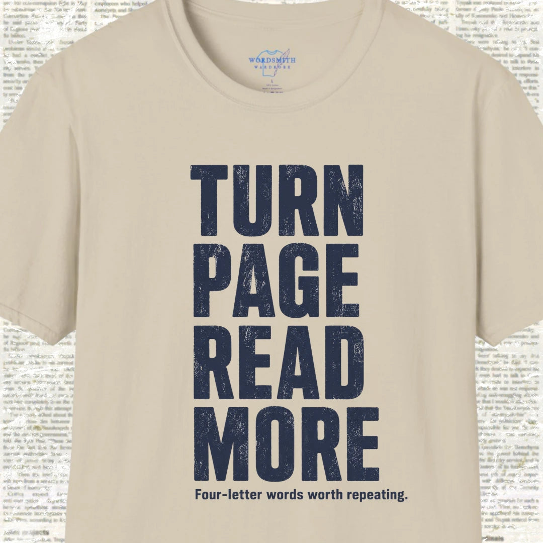 Turn Page Read More – T-Shirt - Sand