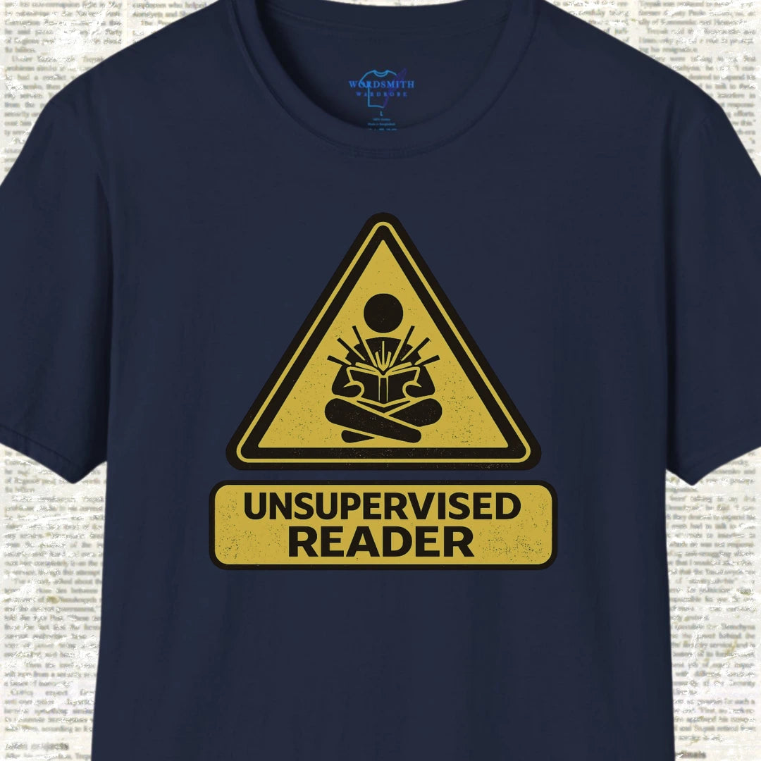 Unsupervised Reader T-Shirt - Navy