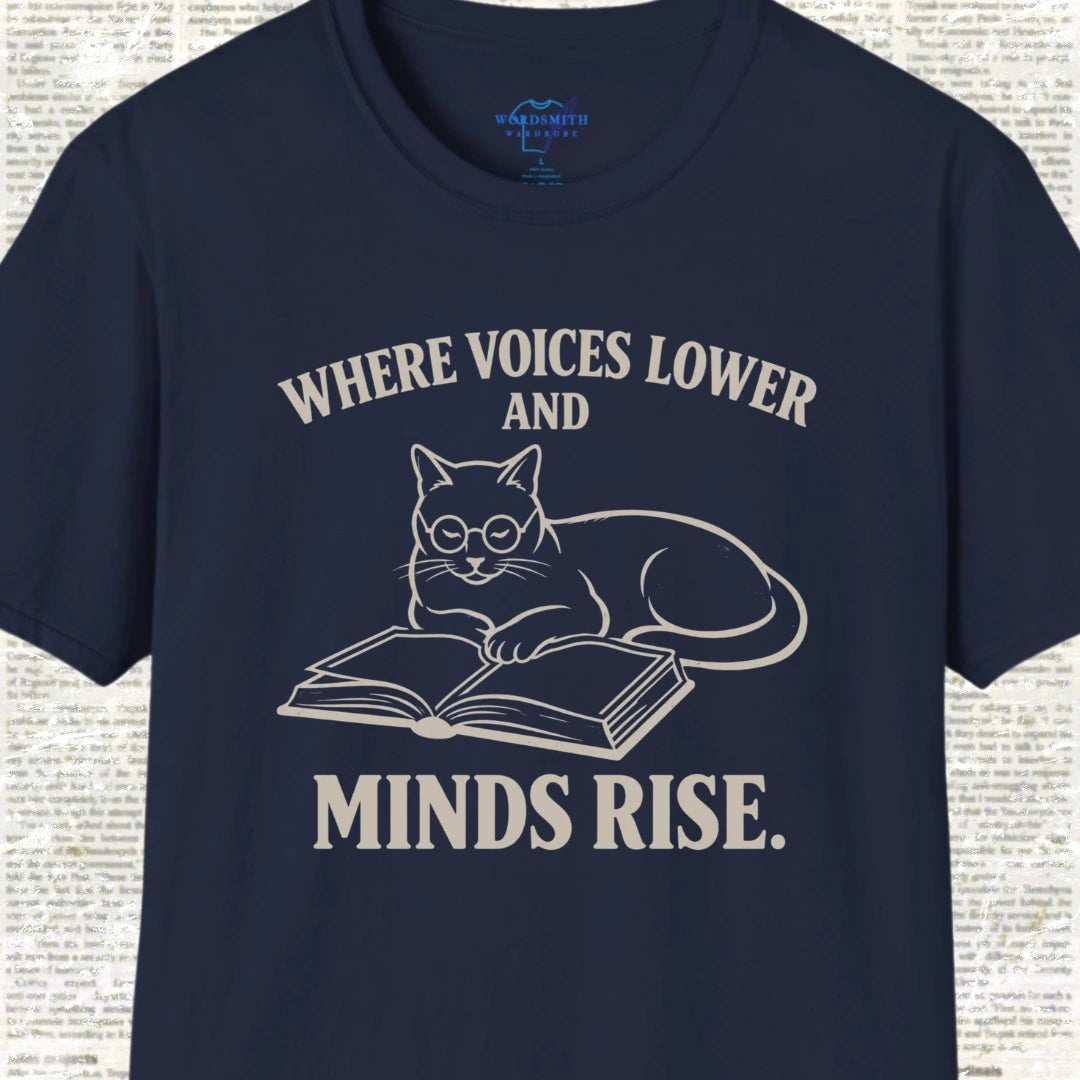 Where Voices Lower and Minds Rise T-Shirt - Navy