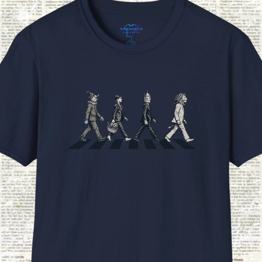 Wizard of Oz Abbey Road Parody T-Shirt - Navy
