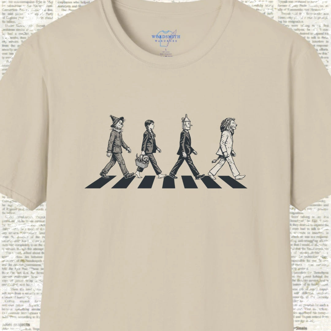 Wizard of Oz Abbey Road Parody T-Shirt - Sand
