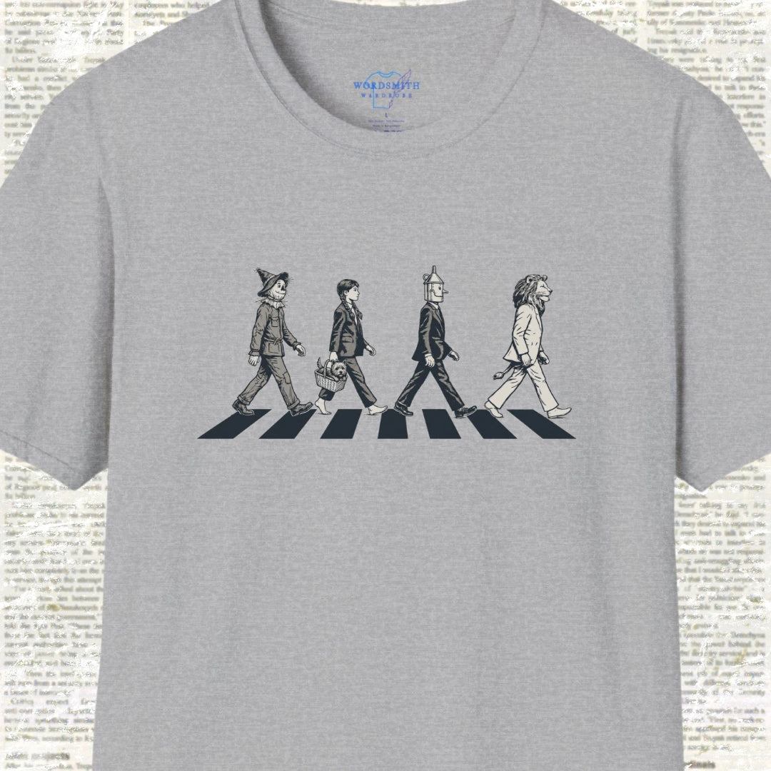 Wizard of Oz Abbey Road Parody T-Shirt - Sport Grey