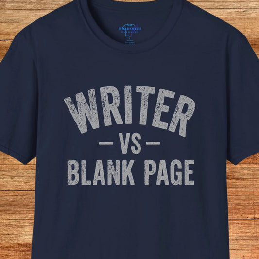 Writer vs Blank Page T-Shirt - Navy