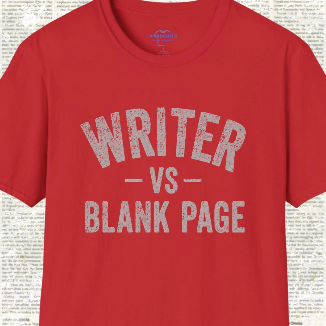 Writer vs Blank Page T-Shirt - Red