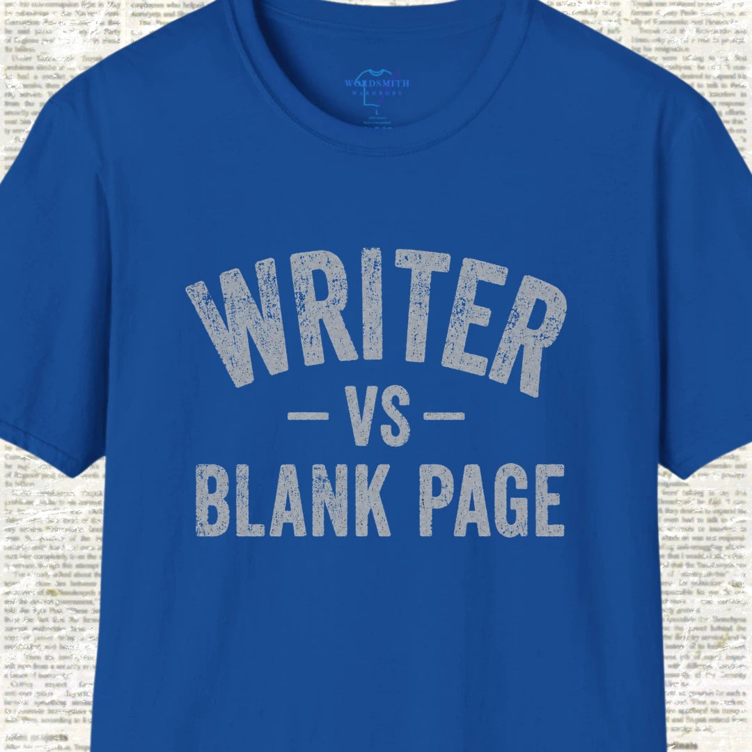 Writer vs Blank Page T-Shirt - Royal